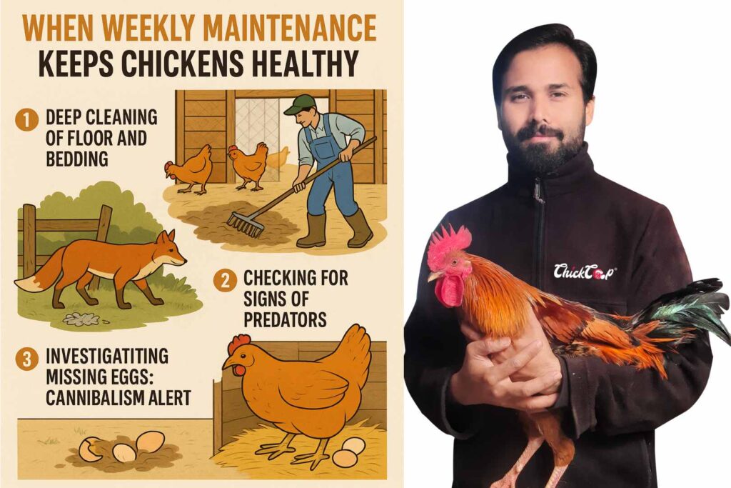 Chicken coop weekly maintenance plan